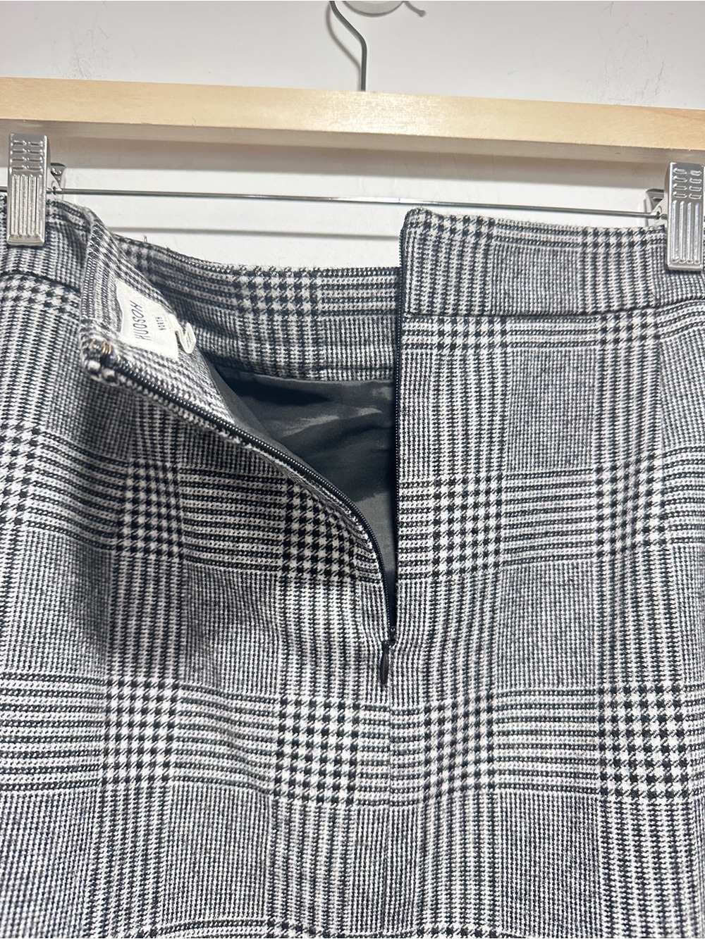 Hudson North Black & White Glen Plaid Wool Blend Mini Skirt Size 18W - Picture 8 of 9